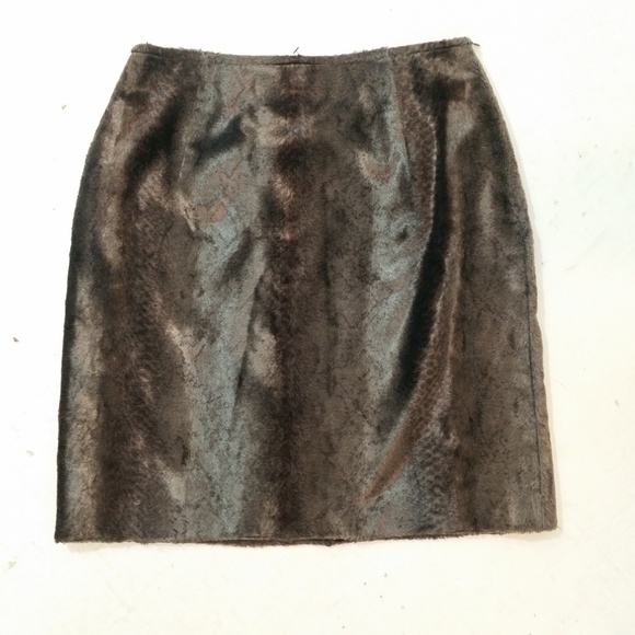 *Lowest Price* M MISSONI Skirt Brown Tan Faux Fur - Picture 3 of 8
